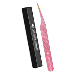 Diamond Grip Gold Tip Isolation Tweezer Eyelash Extensions