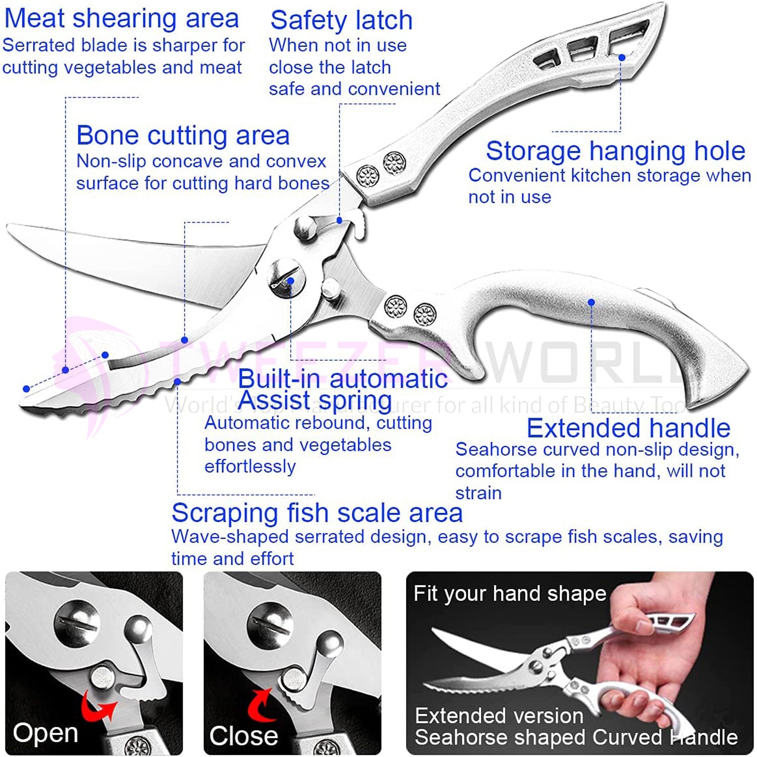 Best Stainless Steel Kitchen Scissors, Utility Scissors Poultry Shears