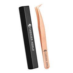 Titanium Coated Rose Gold L-Shape Best Volume Lash Tweezers