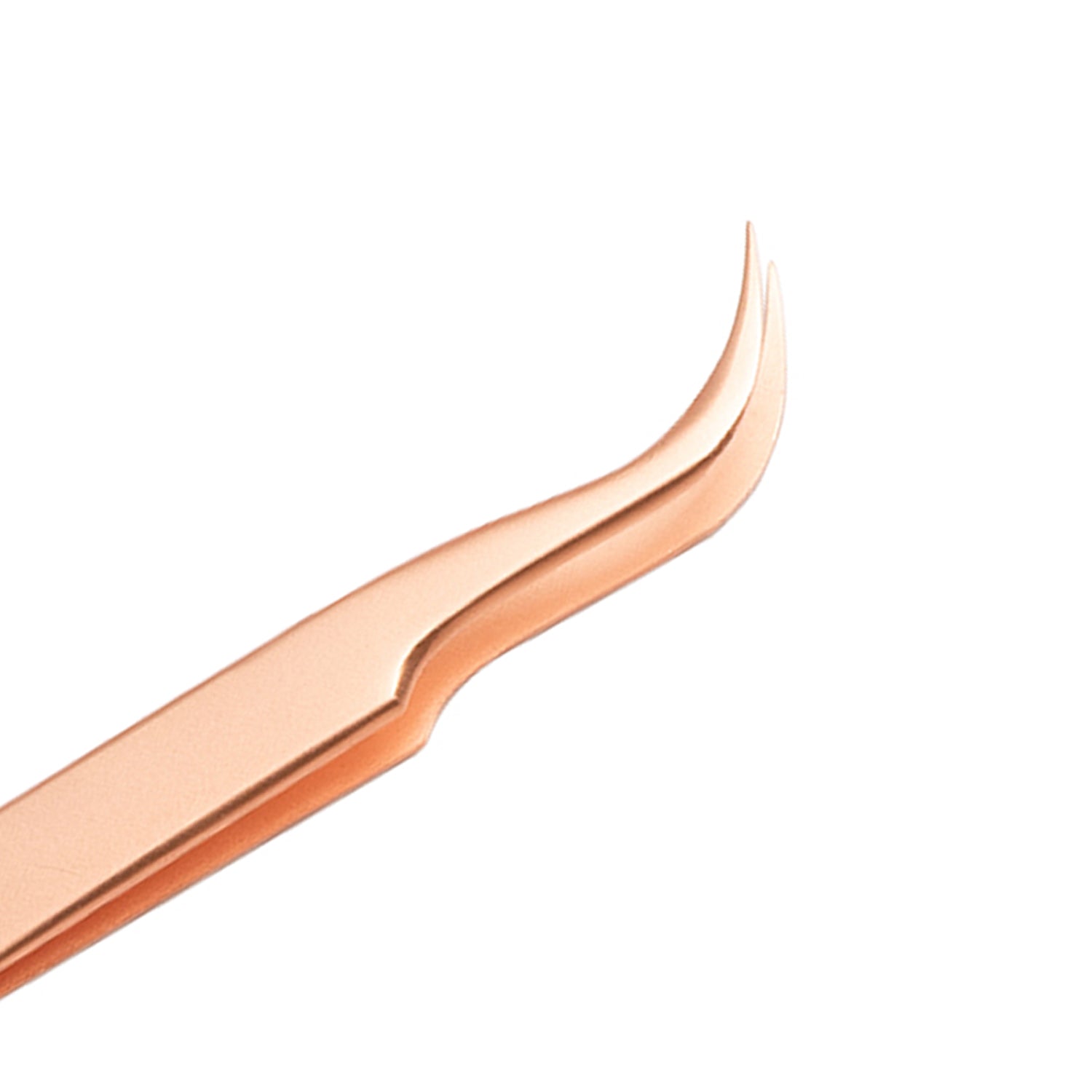 S-Curved Titanium Coated Rose Gold Eyelash Extension Tweezers