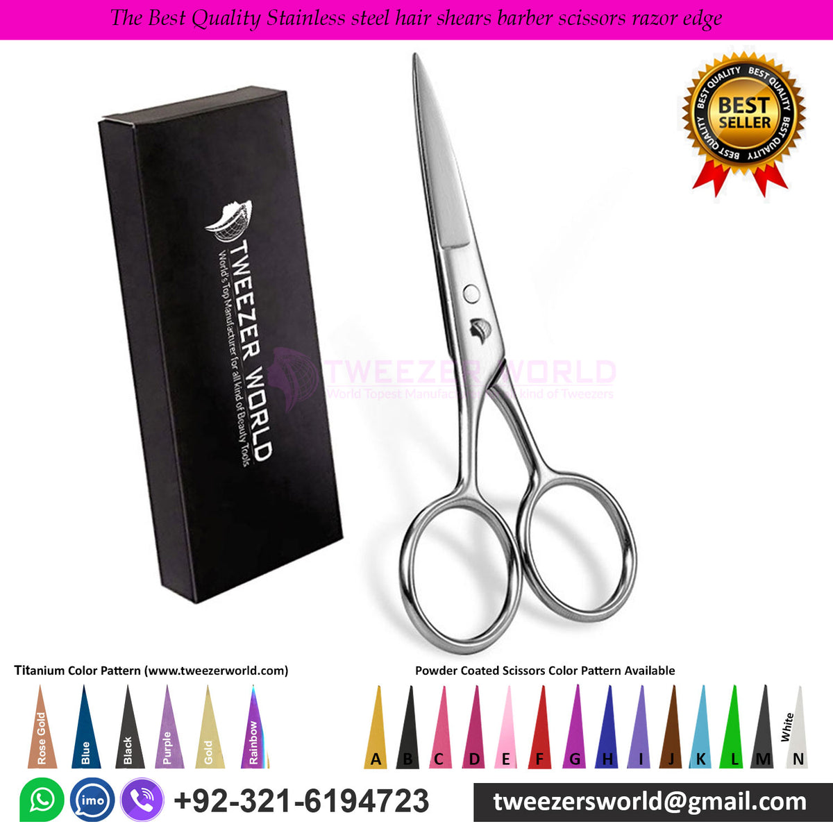 The Best Quality Stainless steel hair shears barber scissors razor edge