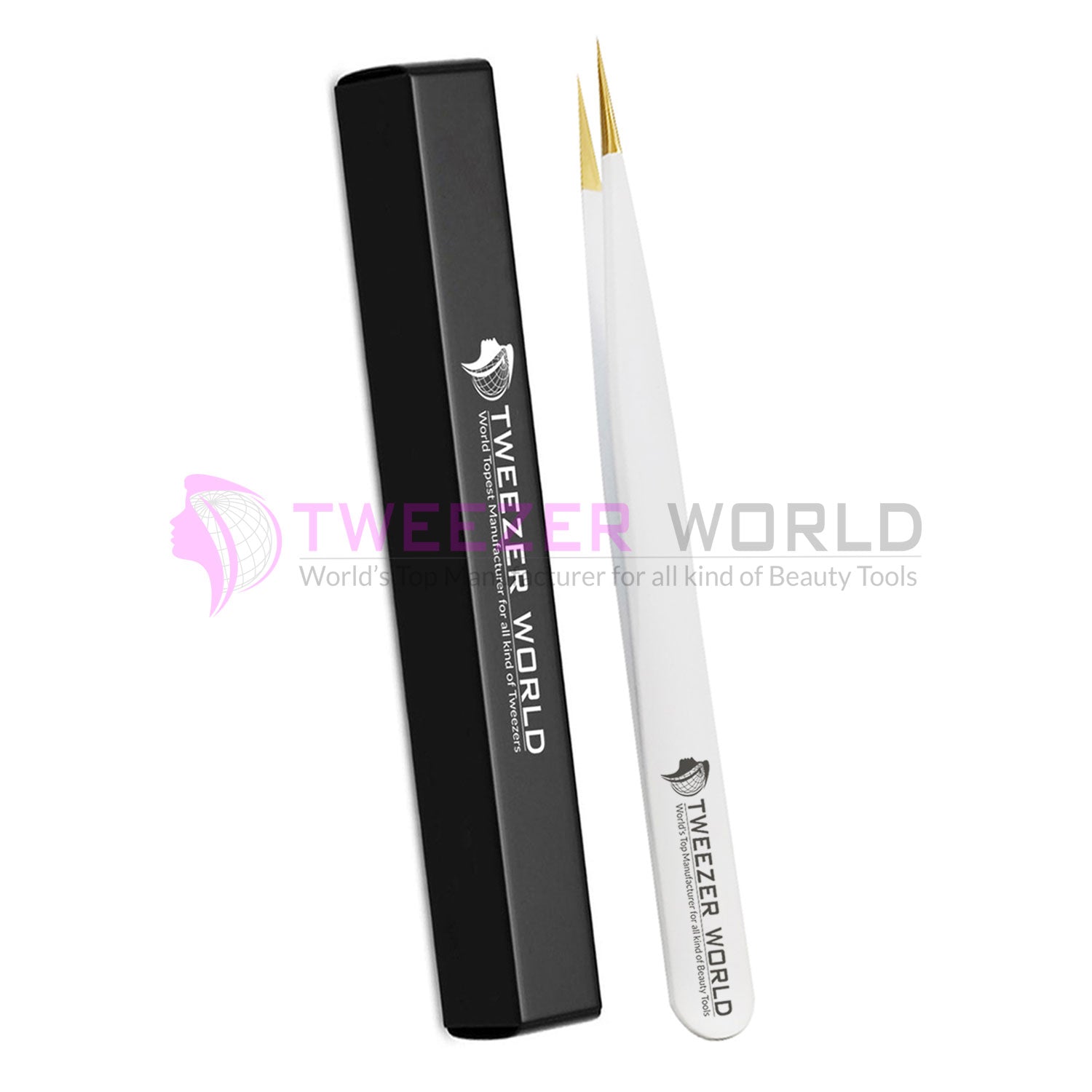 Super Straight Gold Tip White Handle Best Isolation Tweezers