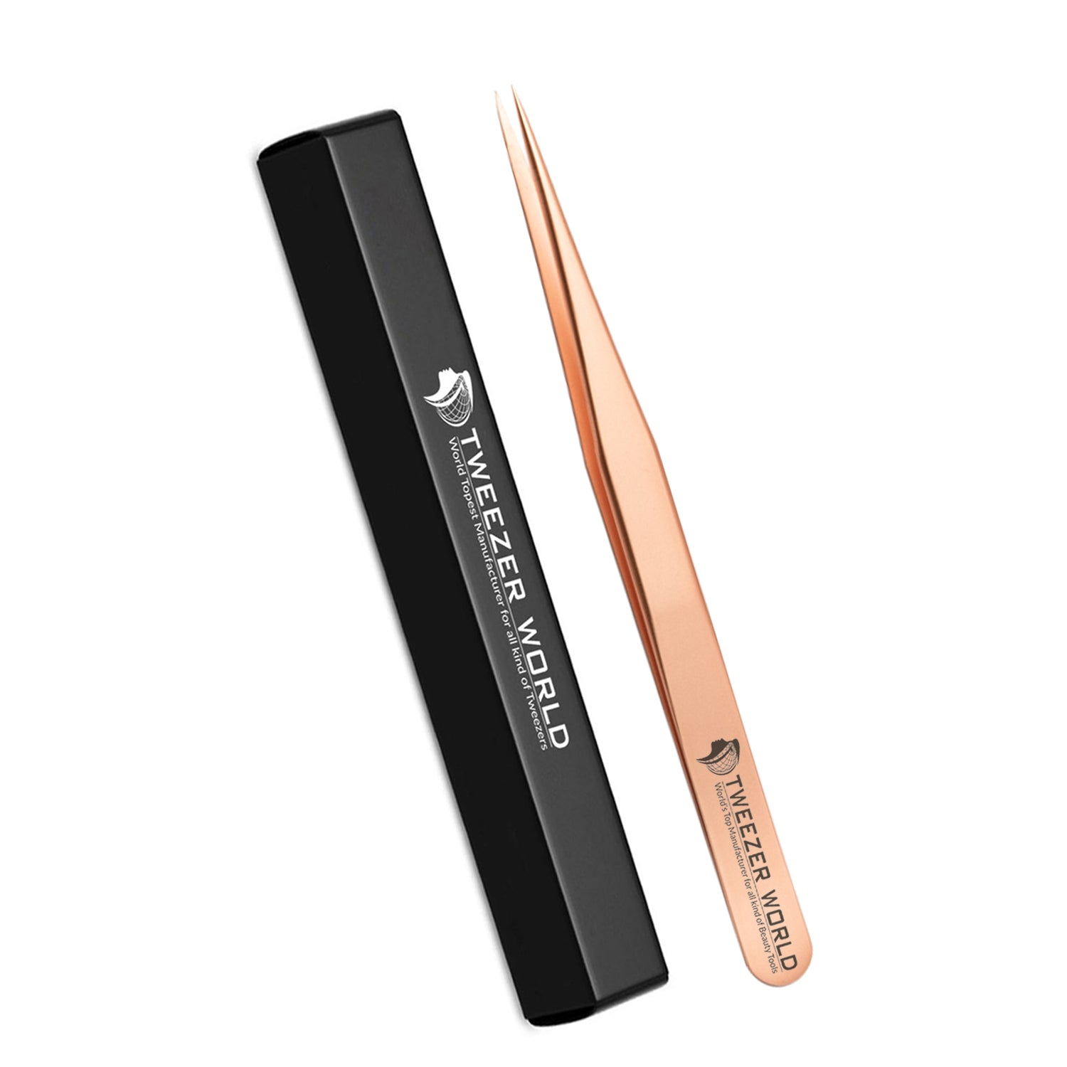 Rose Gold Straight Fine Tipped Eyelash Isolation Best Tweezers