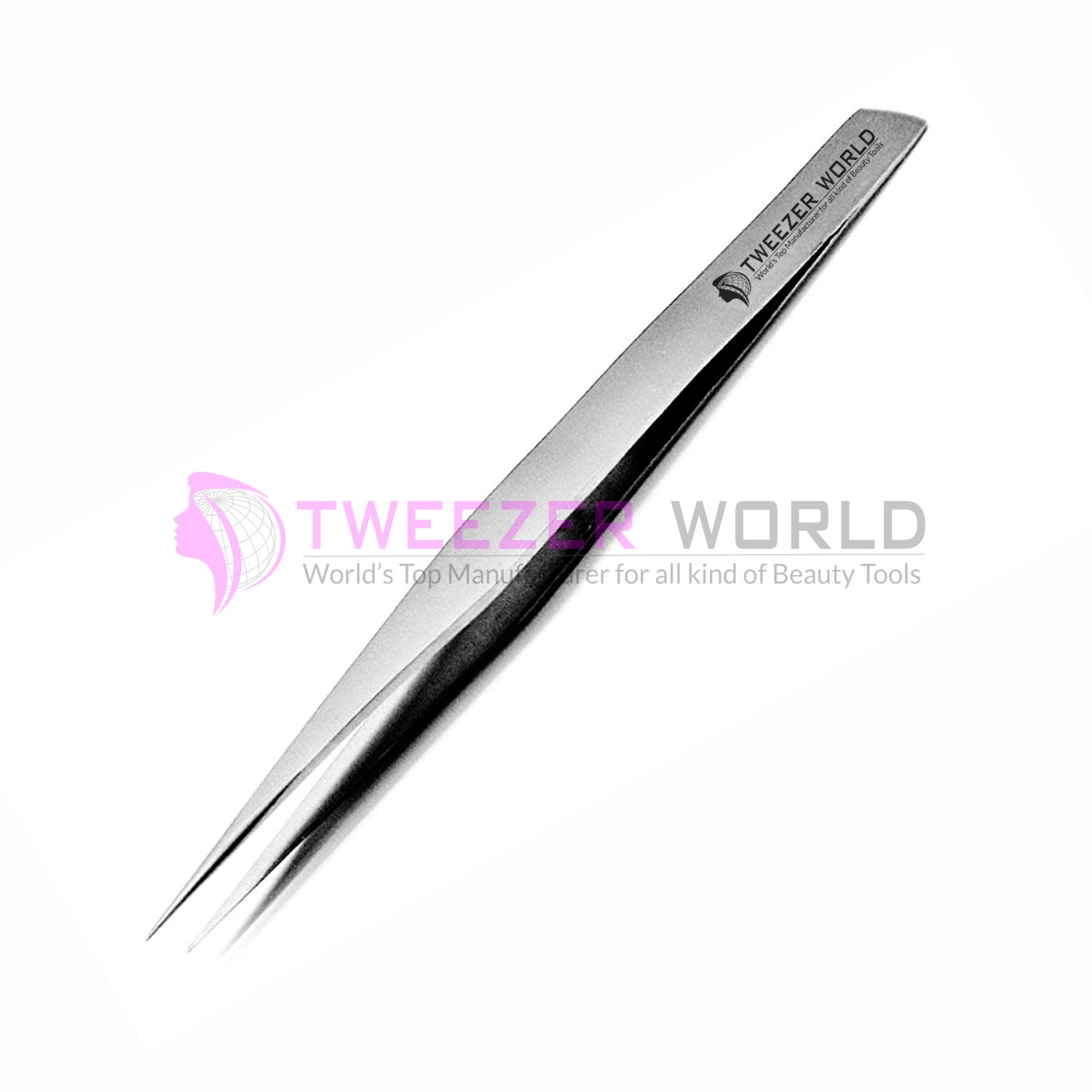 Premium Quality Titanium Steel Silver Eyelash Extension Tweezers