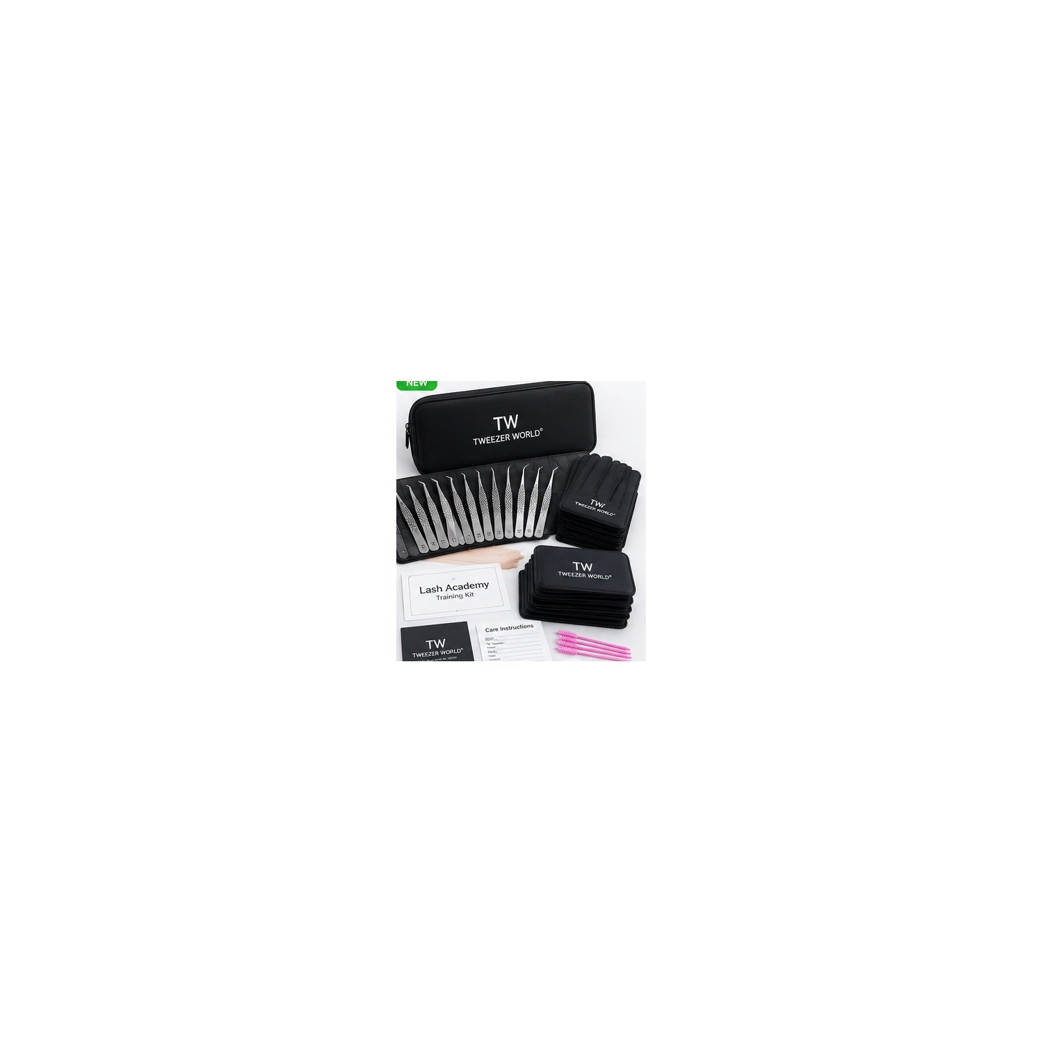 Concept illustration of proposed lash academy tweezer training kit