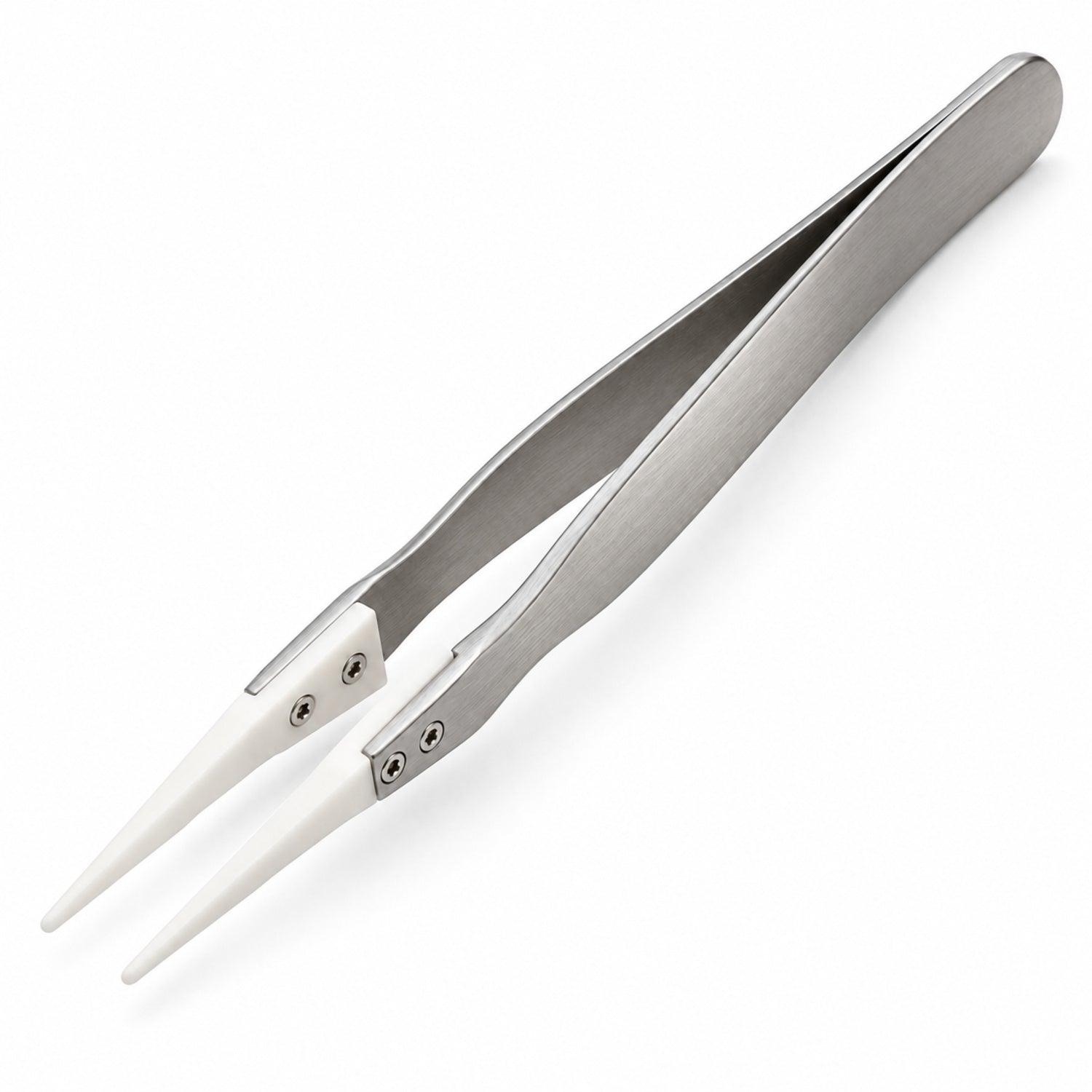 VCSEL handling tweezers — reference-based AI illustration, view 1