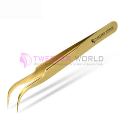 Top Rated VETUS High Quality S-Curved Gold Eyelash Tweezers