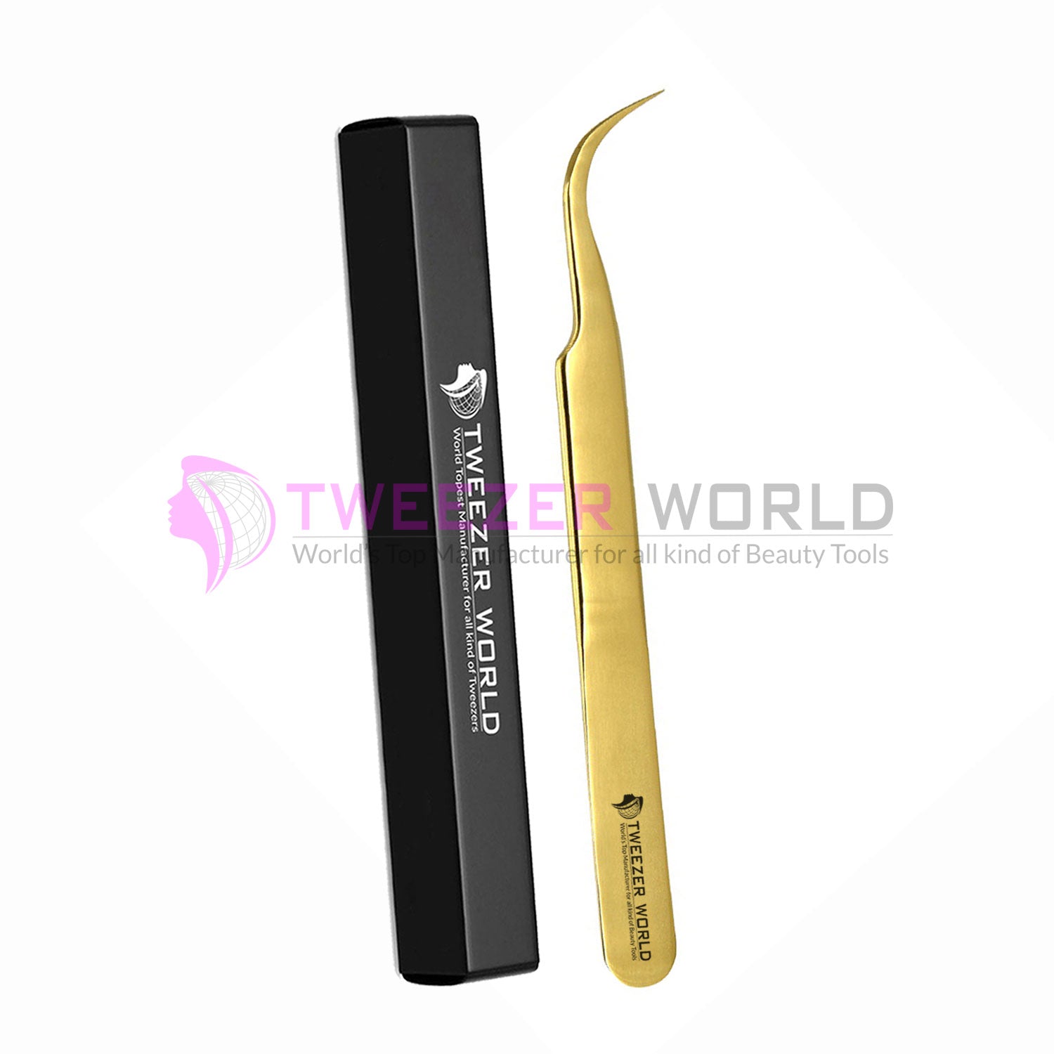 Top Rated VETUS High Quality S-Curved Gold Eyelash Tweezers