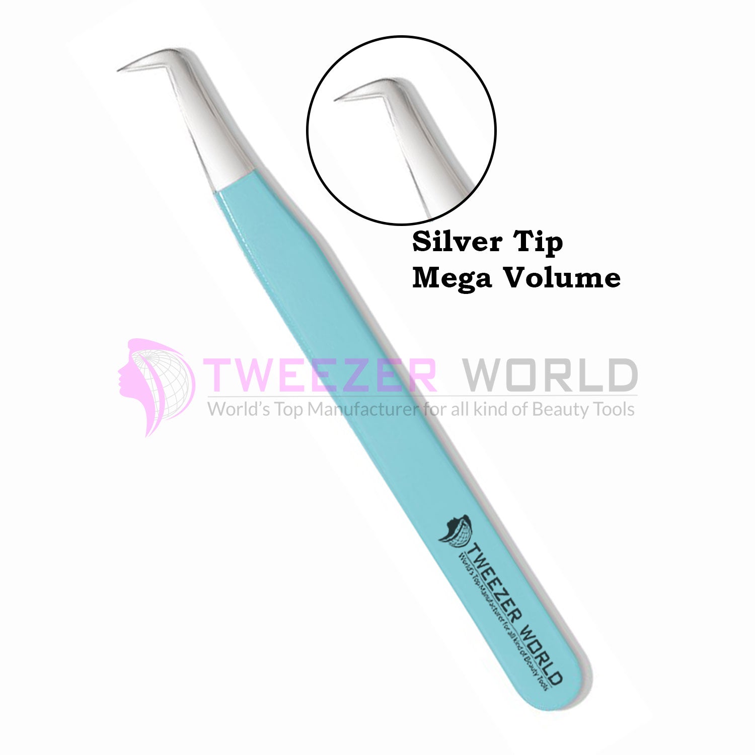 Top Rated Eyelash Volume Sky Blue Handle Best Extension Volume Tweezers