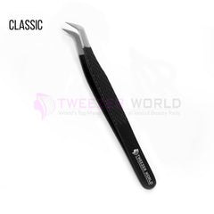 Best Selling Diamond Grip Black Powder Coated Eyelash Volume Tweezers