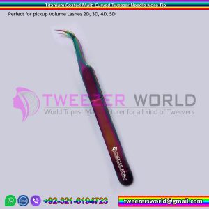 Titanium Coated Multi Curved Tweezer Needle Nose Tip