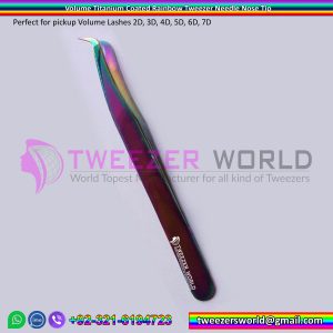 Volume Titanium Coated Rainbow Tweezer Needle Nose Tip
