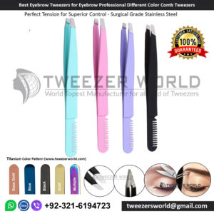 Best Eyebrow Tweezers for Eyebrow Professional Different Color Comb Tweezers