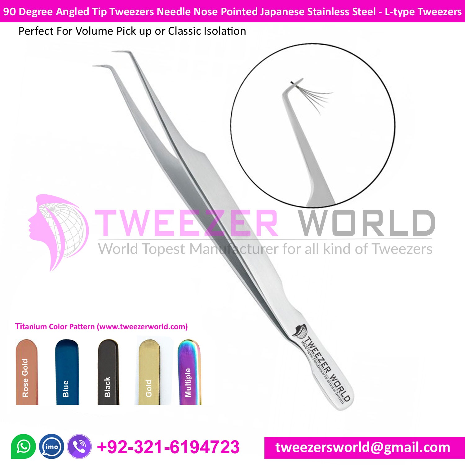 S-Shape 90 Degree Angled Tweezers Needle Pointed L-type Tweezers