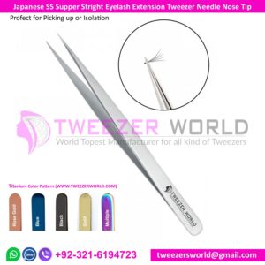 Eyelash Extensions Tweezers Super Straight Needle Nose Pointed