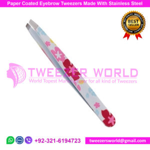 Paper Coated Eyebrow Tweezers Made With Stainless Steel