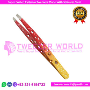 Paper Coated Eyebrow Tweezers Made With Stainless Steel