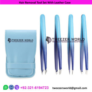 Hair Removal Tool Set With Leather Case