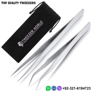 2pcs Straight Curved Tip Tweezers Sets For Eyelash Extensions