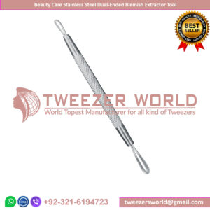 Beauty Care Stainless Steel Dual-Ended Blemish Extractor Tool