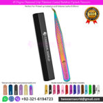 4pcs Diamond Grip Titanium Coated Rainbow Eyelash Tweezers Set