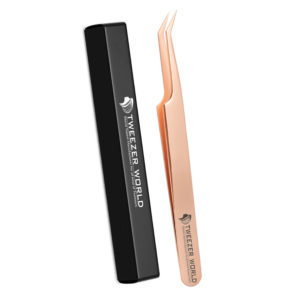 60 Degree Angled Rose Gold Best Isolation Tweezers For Lash Extensions