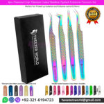 4pcs-Diamond-Grip-Titanium-Coated-Rainbow-Eyelash-Extension-Tweezers-Set