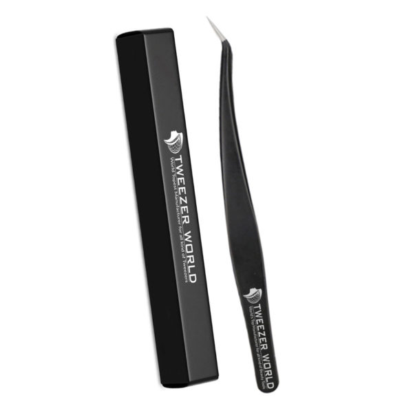 4pcs Isolation Black Handle Professional Eyelash Tweezers Set