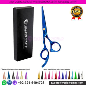 High Quality Blue Color professional barber scissors hair cutting scissors