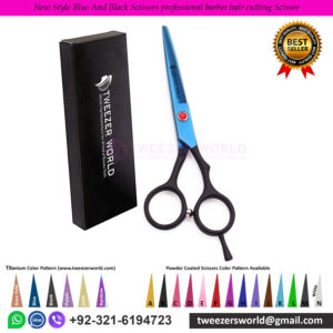 New Style Blue And Black Scissors professional barber hair cutting Scissor