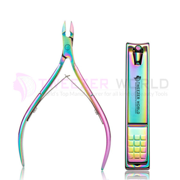 Professional Cuticle Trimmer Nail Nipper Pusher With Nail Polish Remover