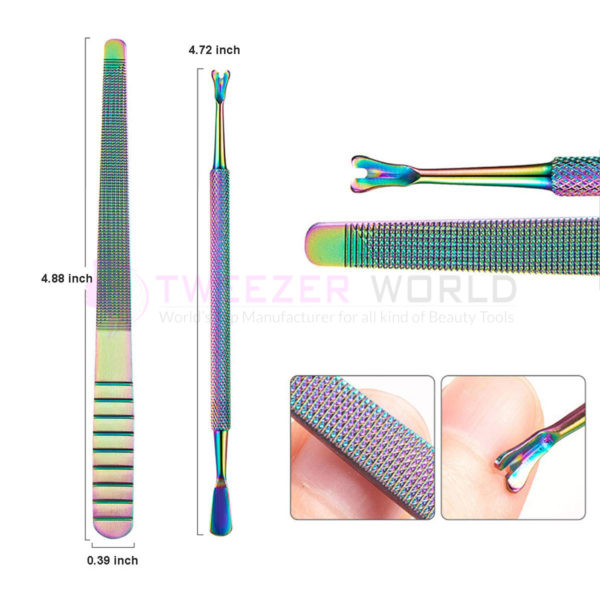 Professional Cuticle Trimmer Nail Nipper Pusher With Nail Polish Remover