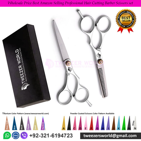 Wholesale Price Best Amazon Selling Professional Good Stainless Steel Hair Cutting Barber Scissors set