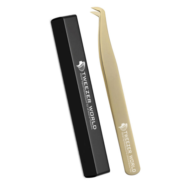 4pcs Titanium Coated Gold Eyelash Extension Tweezers Set