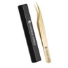 2pcs Titanium Coated Gold Plated Eyelash Extension Tweezers Set
