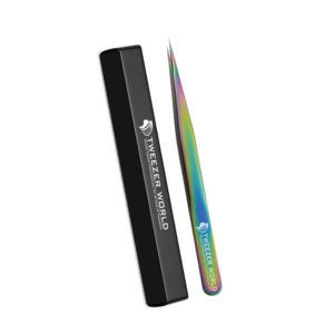 3pcs Titanium Coated Rainbow Eyelash Extension Tweezers Set