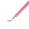 Semi-Curved Pink Handle Stainless Steel Eyelash Tweezers for Lash Extensions