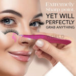 2pcs Pink Stainless Steel Slanted Tip + Surgical Eye Brow Tweezers Set