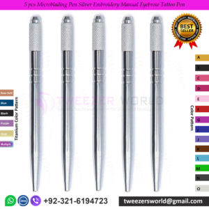 5 pcs Microblading Pen Silver Embroidery Manual Eyebrow Tattoo Pen