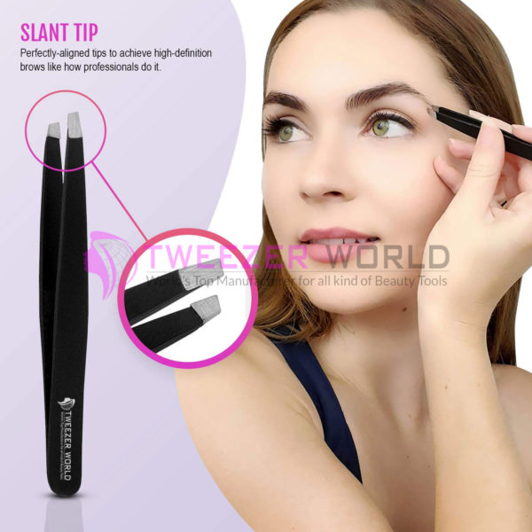 Amazon Hot Seller 5pcs Black Set Scissor Tweezers For Eyebrows