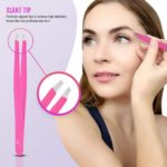 Top Rated 5pcs Hot Pink Eyebrow Tweezers Set Best Slanted Tweezers