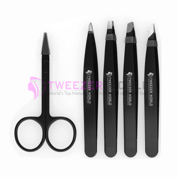 Top Rated 5Pcs Eyebrow Hair Removal Tweezers Set With Scissor