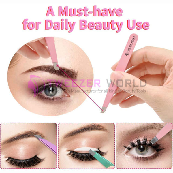 6Pcs Colorful Eyebrow Tweezers Set With Scissor Ingrown Hair Tool