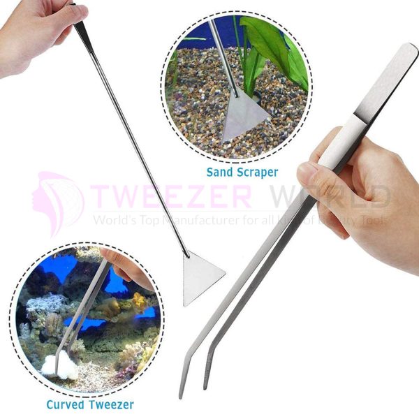 Top Rated 5 in 1 Stainless Steel Aquarium Tool Set with Wave Scissors