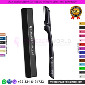 Black Eyebrow Razor Color Fold-able Trimmer Stainless Steel Tinkle Razor