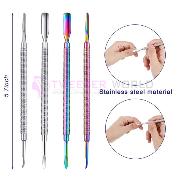 4 Pieces Cuticle Pusher Nail Cuticle Remover Tool Nail Art Care Tools