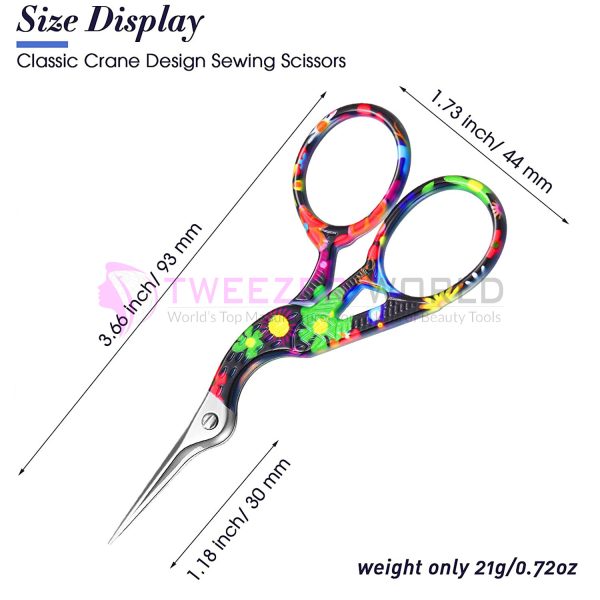 Amazon Hot Selling 10 pcs Embroidery Scissors Rainbow Crane Scissors