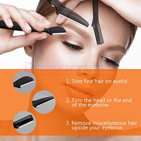 Professional Eyebrow Grooming Set With 3Pcs Brow Razors Trimmer Set