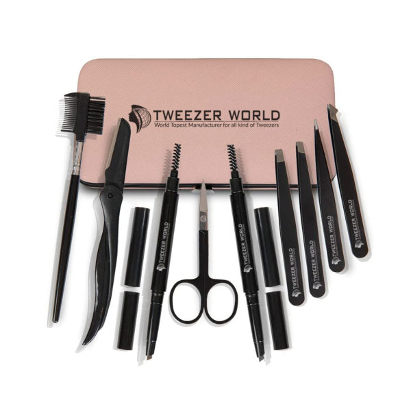 Professional Eyebrow Kit 10 Pcs Grooming Set For Women, With Razor