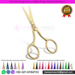 Gold Color Spring Scissors, Adaptive Design, Spring Loaded Scissors